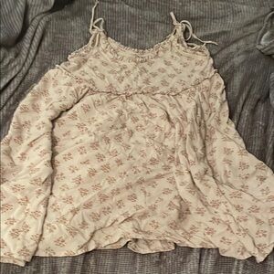 Patrons of Peace Cream Smocked Tie Front Camisole